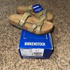 Birkenstock New Franca Braided Green Olive Oiled Leather Regular Size 35 W4 New